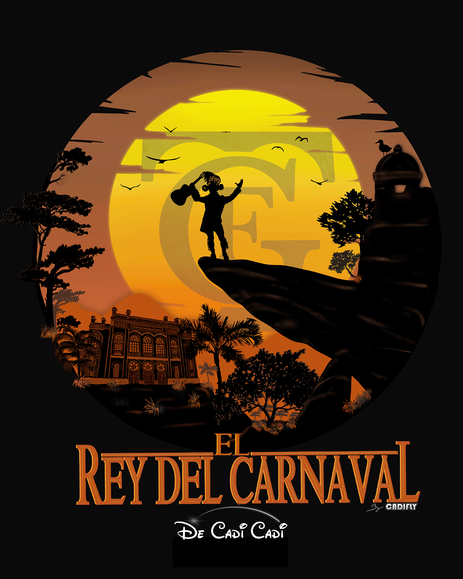 Diseño de Carnaval con El Capitan Veneno Juan Carlos Aragon al estilo Rey Leon 