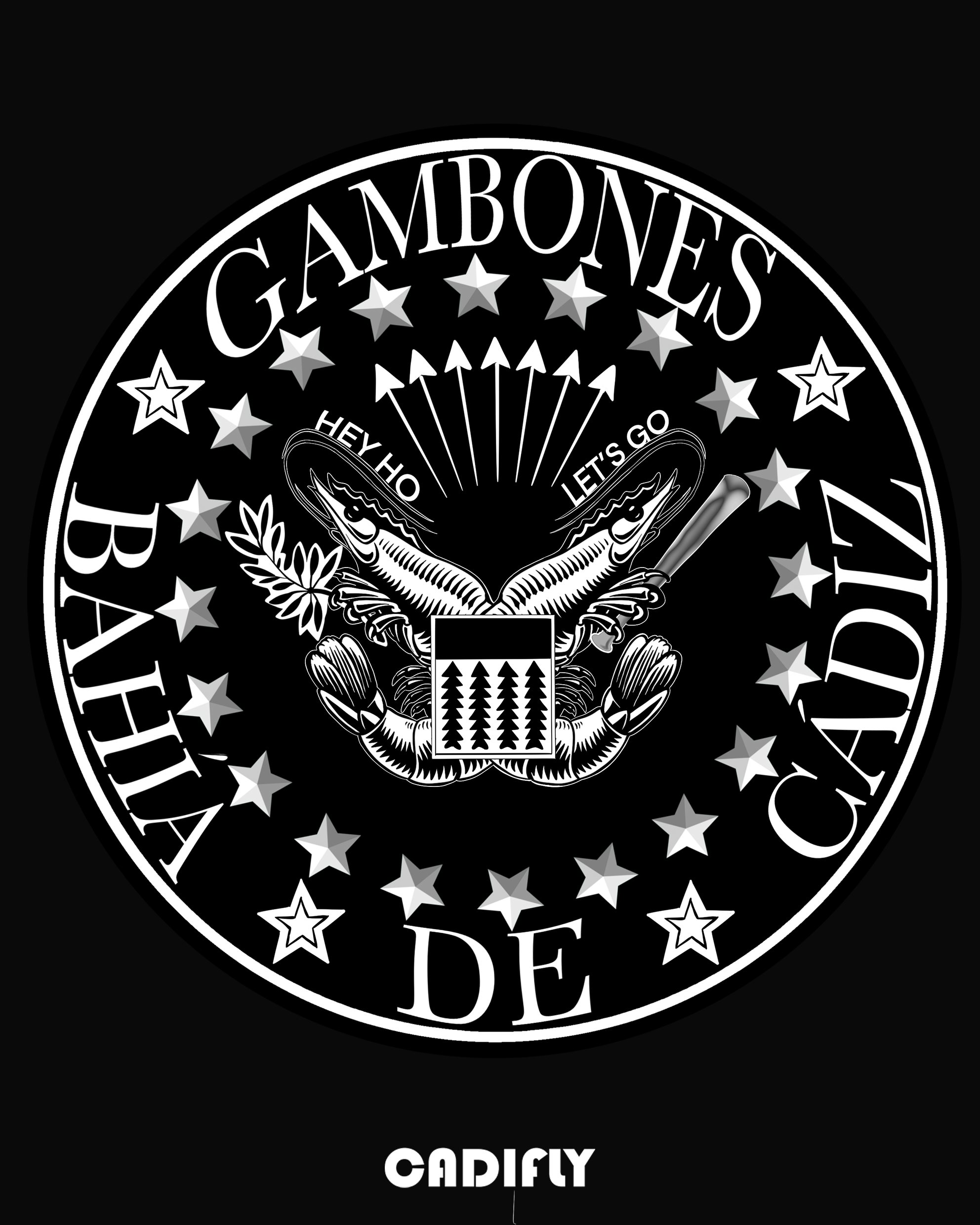 Diseño Rock con la portada de los Ramones al estilo de Cadiz