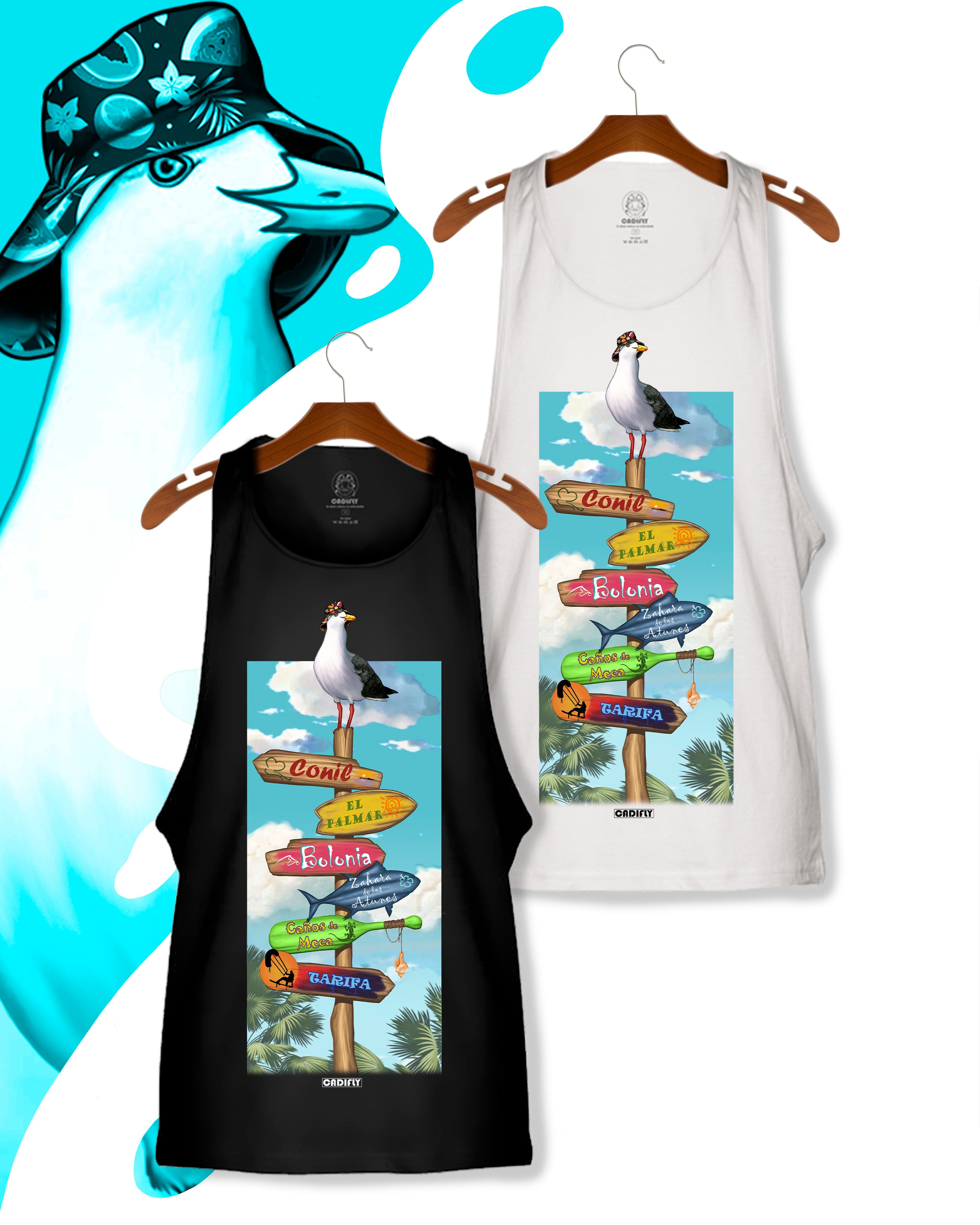 Camiseta tirantes con diseño de Cadiz