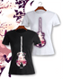 Camiseta Flamenco para mujer con la silueta de una guitarra