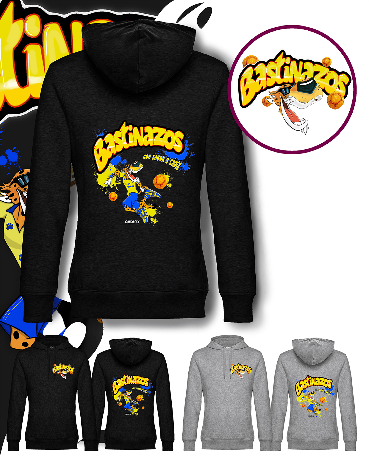 Sudadera del Cadiz con un diseño de Cadiz y pelotazos