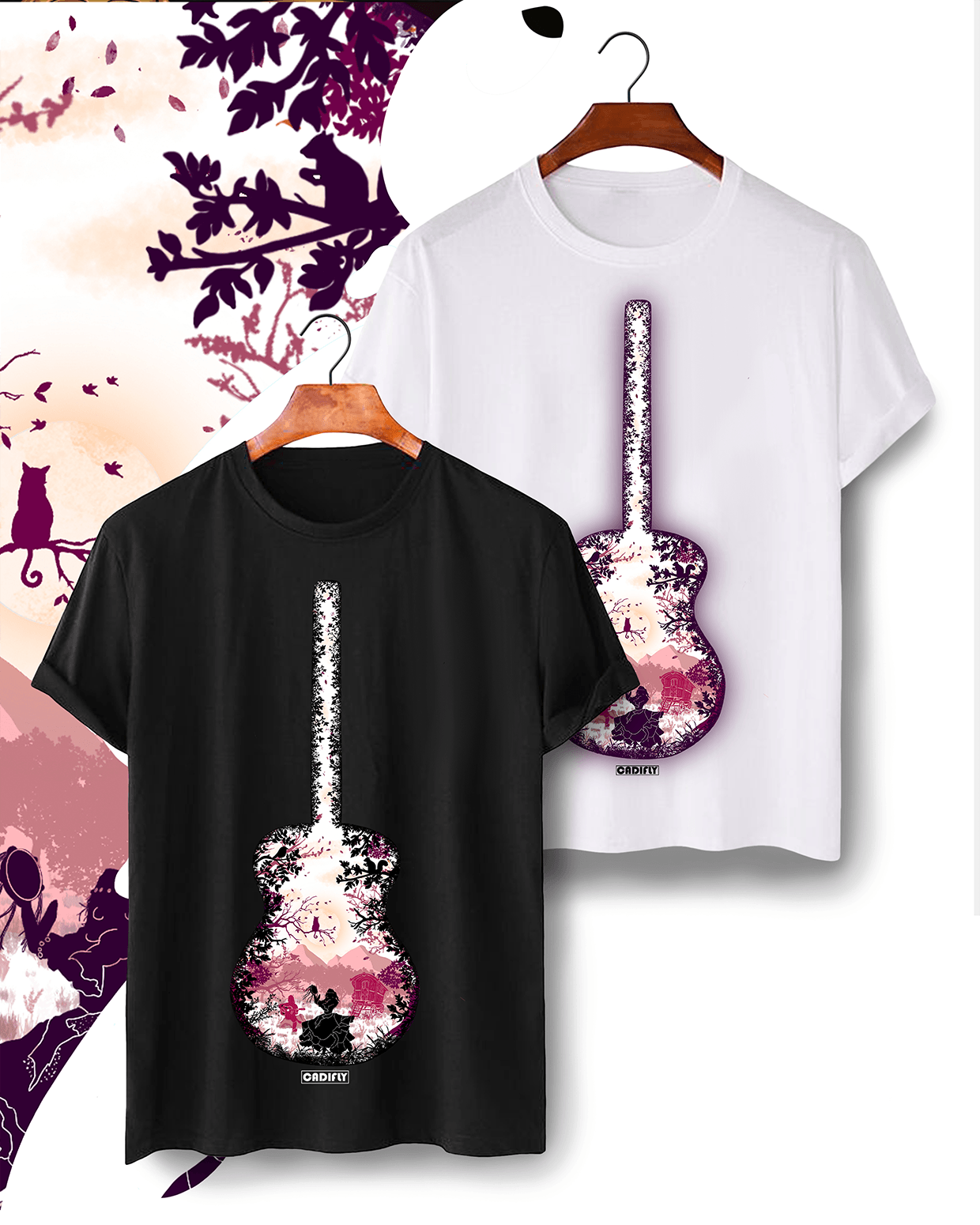 Camiseta Flamenca con la silueta de una guitarra