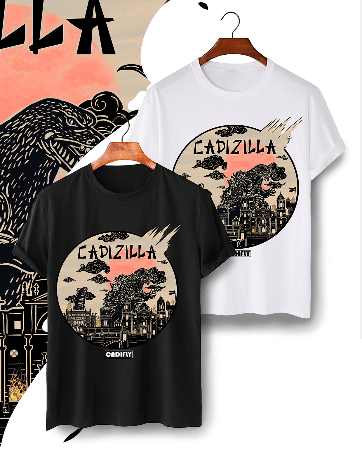 Camiseta de hombre con estilo tatoo de cadiz version japonesa