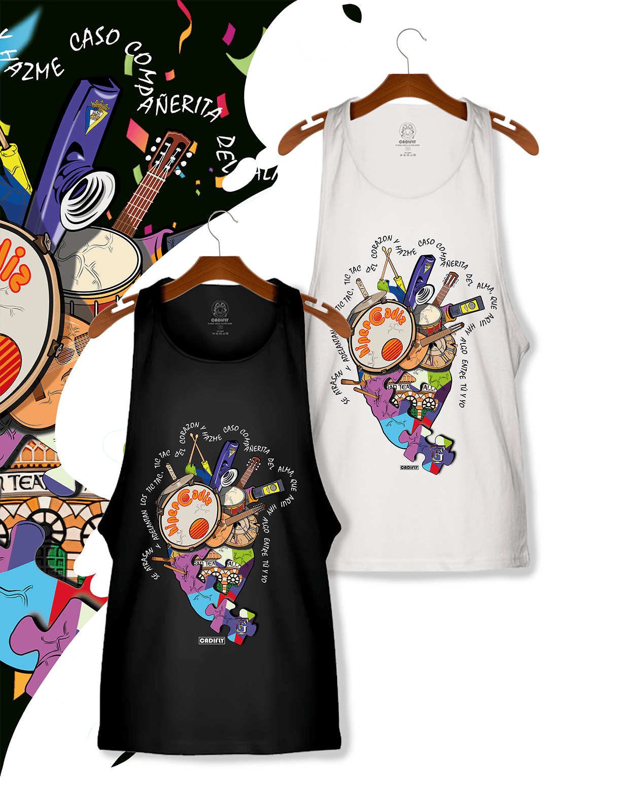 Camiseta de verano Carnaval de Cadiz Coac y el gran teatro falla
