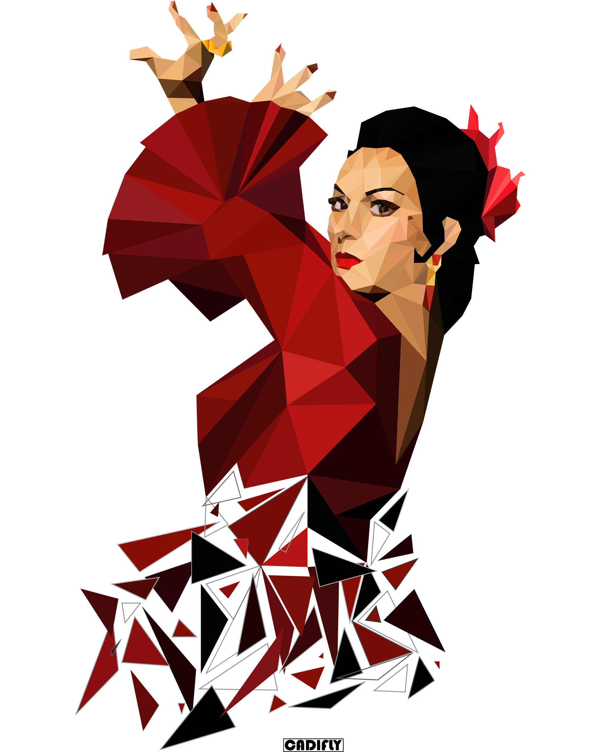 Diseño de Lola Flores Low Poly