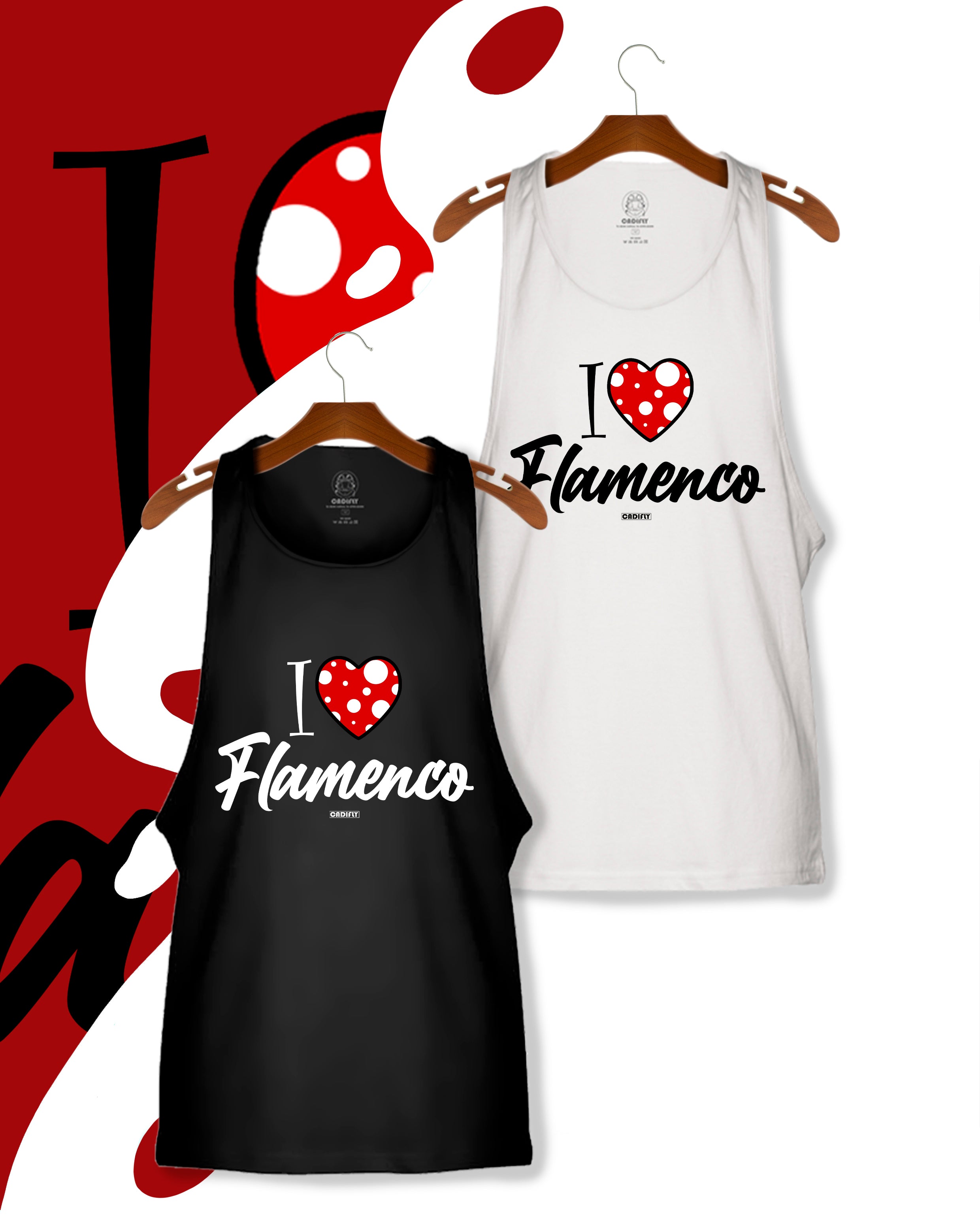 Camiseta de tirantes diseño de I love Flamenco