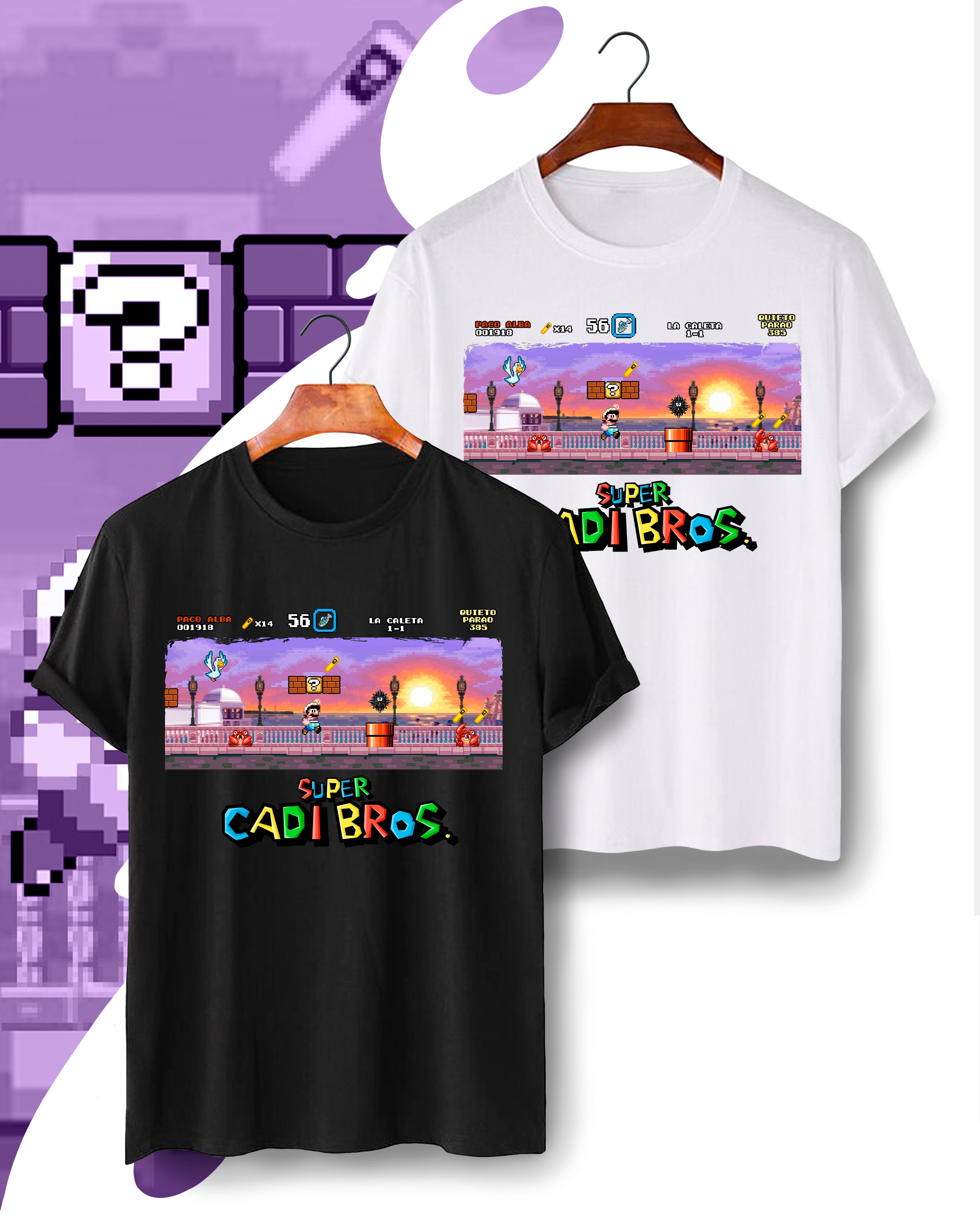 Camiseta de Mario Bros en la Caleta Cadiz