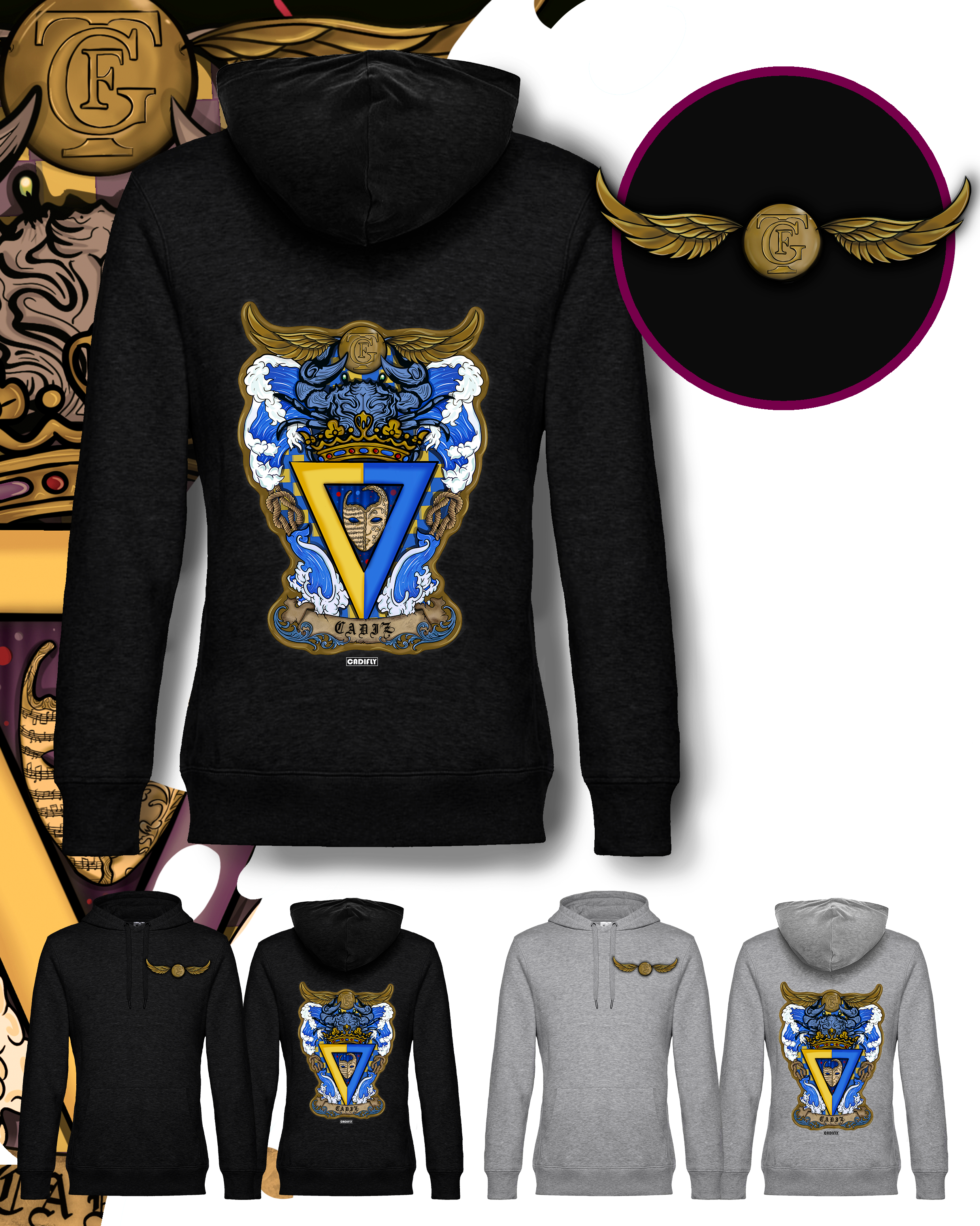 Sudadera de el Cadiz al estilo Harry Potter